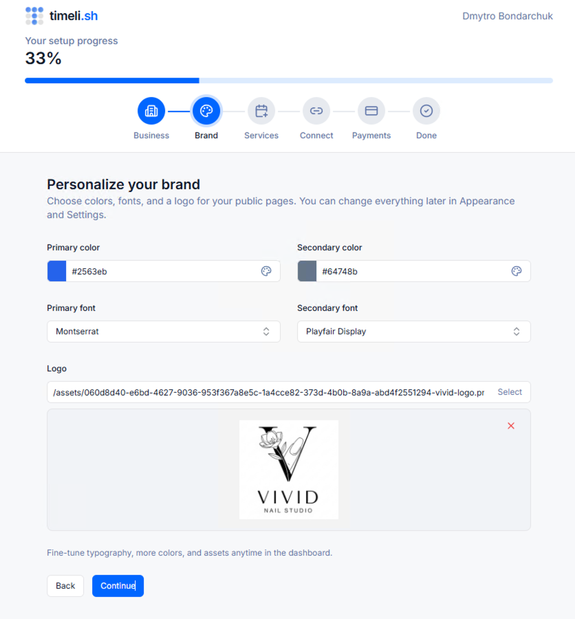 Colours and typography