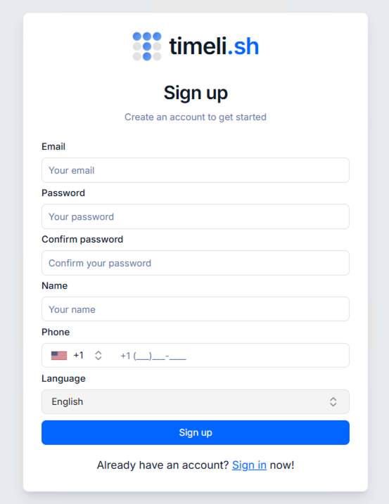 Sign-up form